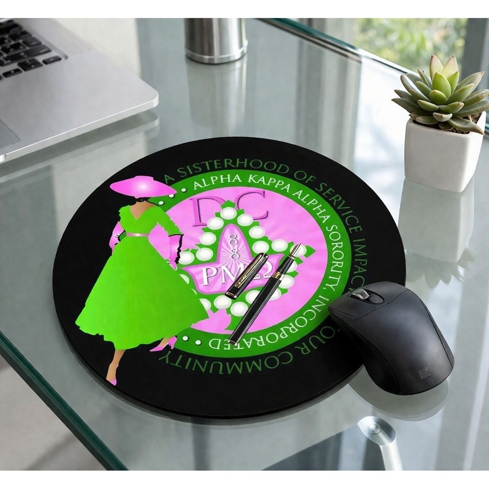 AKA Alpha Kappa Alpha Mouse‎ Pad Black with Lady Silhouette Design